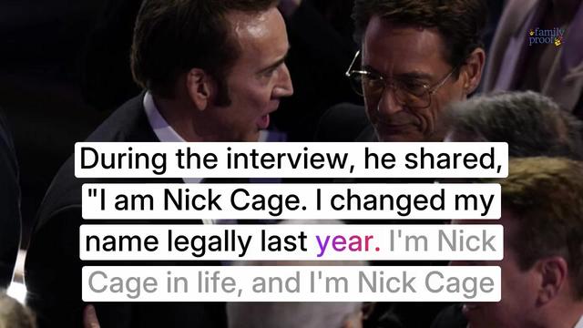 Nicolas Cage Reveals Reason Why He Legally Changed Name, 'I am Nick Cage'