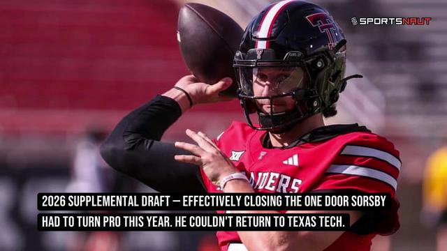 NFL and Brendan Sorsby Reach Settlement, Clearing Texas Tech Quarterback for 2027 NFL Draft