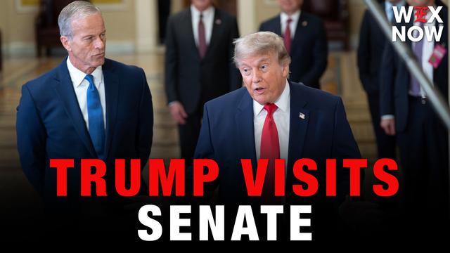 Donald Trump visits the Senate after cancelling housing bill signing