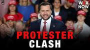 JD Vance heckled by protesters during Florida rally