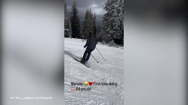 Oče Gorana Dragića pri 64 letih prvič na smučeh