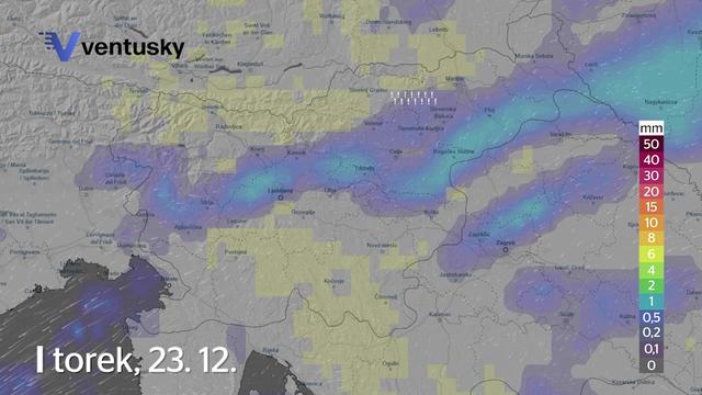 Zadnje napovedi Arsa: v tem delu države bo zapadlo največ snega