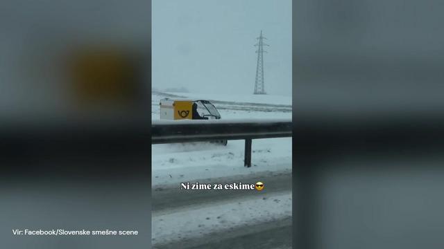 Posnetek poštarja, ki ga zimske razmere niso ustavile, nasmejal številne