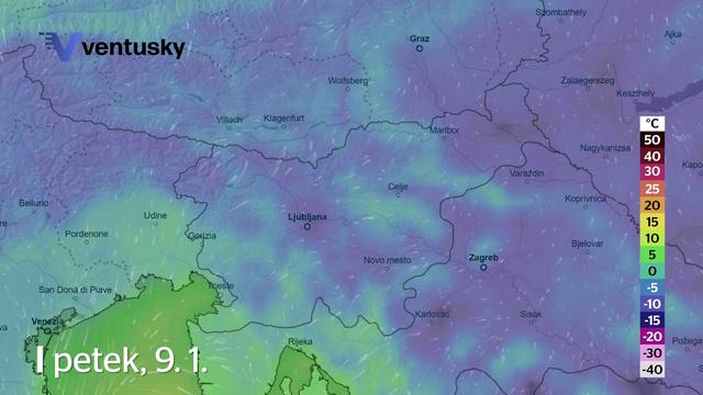 Arso opozarja: poledica in sneženje tudi v nižinah #animacija