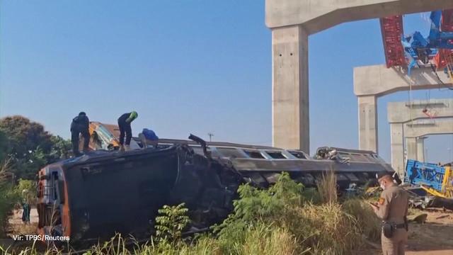 Žerjav padel na potujoči vlak, mrtvih najmanj 28 potnikov