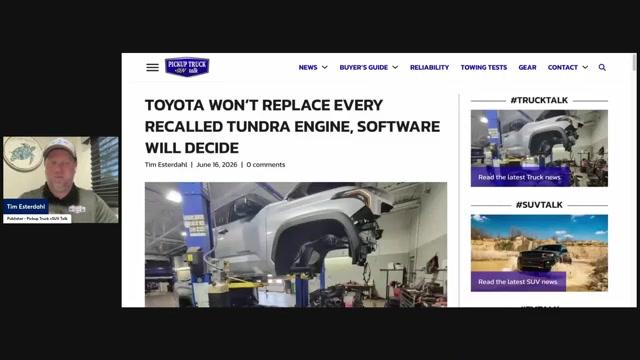 Toyota Won't Replace Every Recalled Tundra Engine Unless Software Says So
