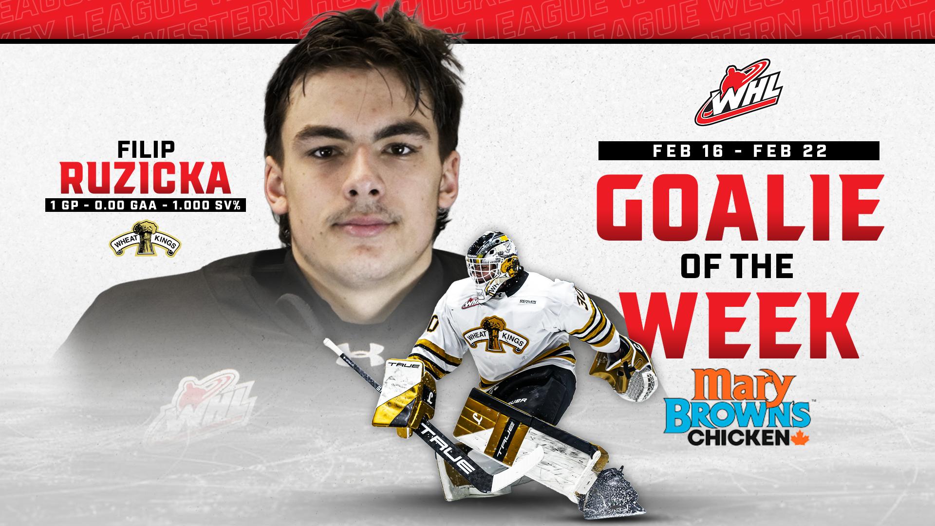 Ruzicka Bags WHL Goaltender of Week Honors
