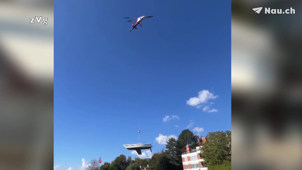 Eigner evakuiert Boot am Zürichsee per Helikopter