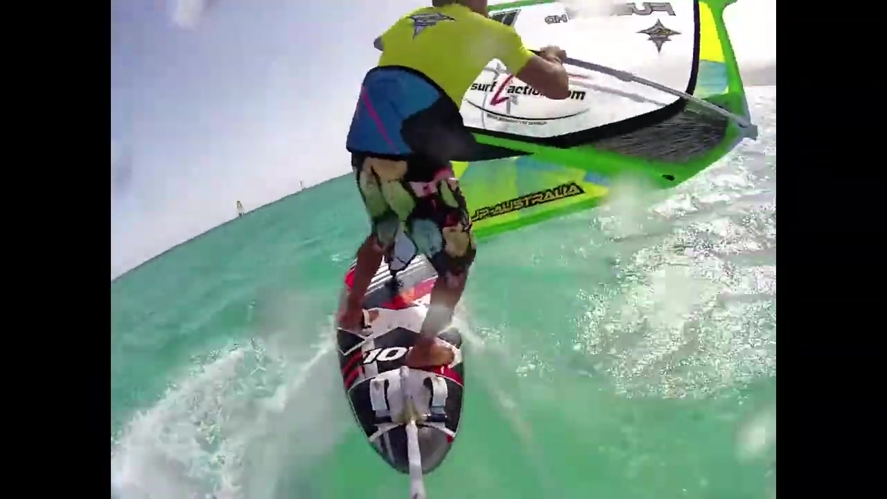 Windsurf-Manöver Carving Jibe (step)